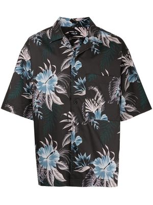 FIVE CM floral-print short-sleeved shirt - Black
