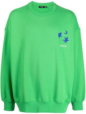 FIVE CM graphic-print cotton sweatshirt - Green
