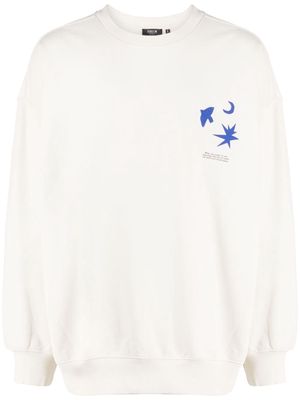 FIVE CM graphic-print cotton sweatshirt - Neutrals