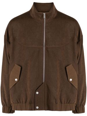 FIVE CM high-neck front-zip jacket - Brown