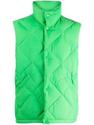 FIVE CM high-neck quilted down gilet - Green