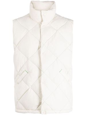 FIVE CM high-neck quilted down gilet - White