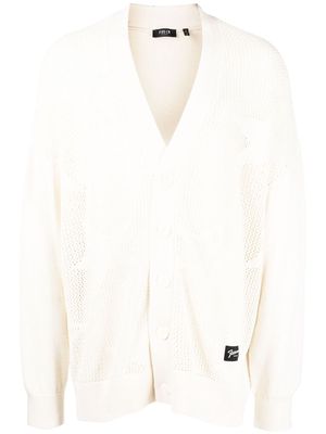 FIVE CM honeycomb knit cardigan - White
