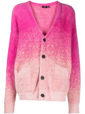 FIVE CM intarsia-knit brushed-effect cardigan - Pink