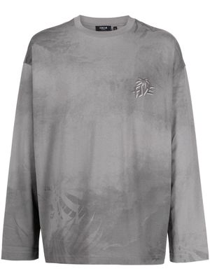 FIVE CM leaf-print cotton T-shirt - Grey