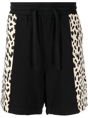 FIVE CM leopard-print drawstring shorts - Black