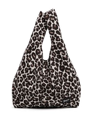 FIVE CM leopard-print tote bag - White