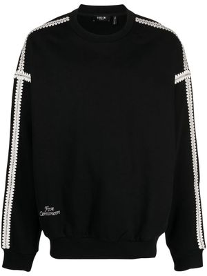 FIVE CM logo-embroidered cotton blend sweatshirt - Black