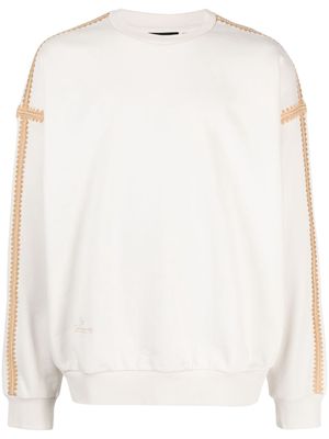 FIVE CM logo-embroidered cotton blend sweatshirt - Neutrals