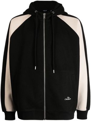 FIVE CM logo-embroidered cotton hooded jacket - Black