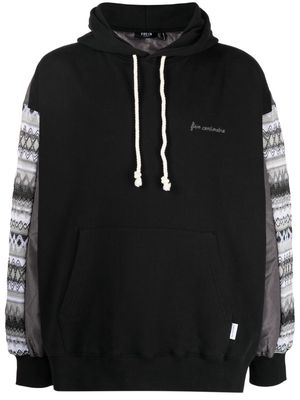 FIVE CM logo-embroidered cotton hoodie - Black