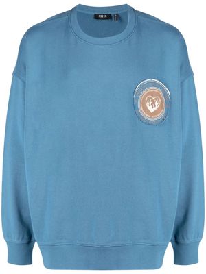 FIVE CM logo-embroidered cotton sweatshirt - Blue
