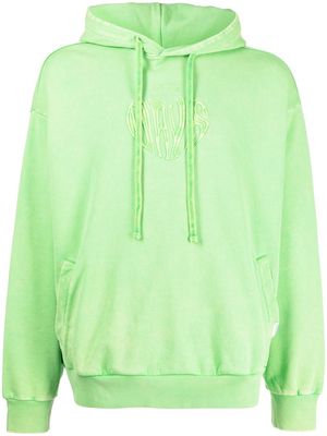FIVE CM logo-embroidered drawstring hoodie - Green