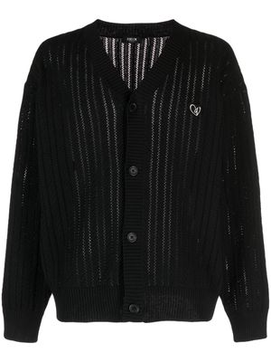 FIVE CM logo-embroidered knitted cardigan - Black