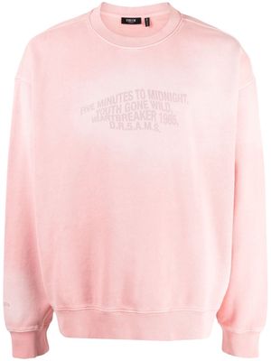 FIVE CM logo-embroidered washed cotton sweatshirt - Pink