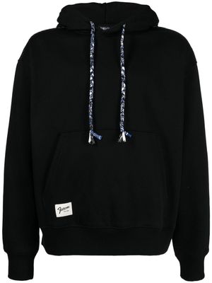 FIVE CM logo-patch cotton-blend hoodie - Black