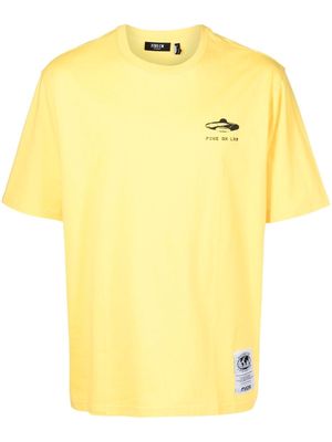 FIVE CM logo-print crewneck T-shirt - Yellow
