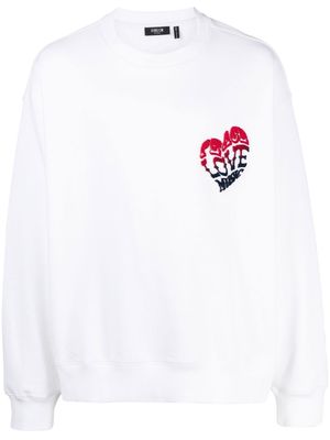 FIVE CM Love crew-neck sweatshirt - White