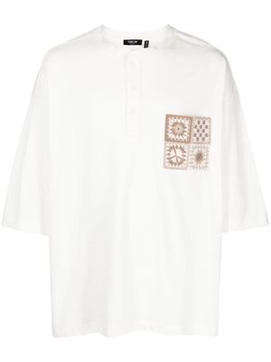 FIVE CM motif-embroidered cotton T-shirt - White