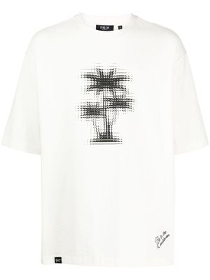 FIVE CM palm tree-print cotton T-shirt - White