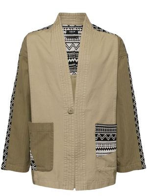 FIVE CM panelled cotton jacket - Brown