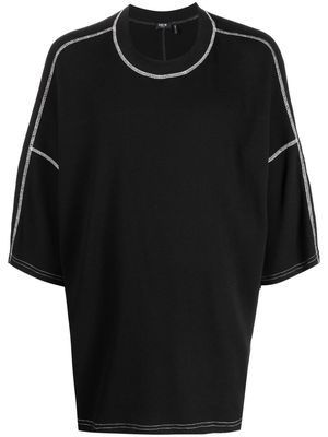 FIVE CM panelled-design cotton T-shirt - Black