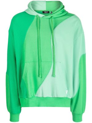 FIVE CM panelled drawstring hoodie - Green