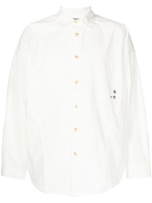 FIVE CM panelled long-sleeved shirt - White
