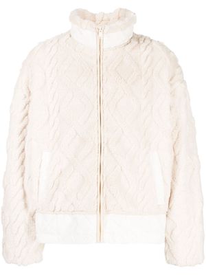 FIVE CM panelled quilted faux-shearling jacket - Neutrals