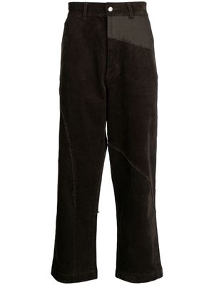 FIVE CM patchwork corduroy straight-leg trousers - Brown