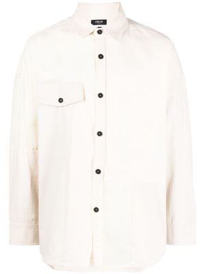FIVE CM plain buttoned cotton shirt - White