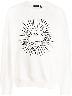 FIVE CM slogan-embroidered cotton sweatshirt - White