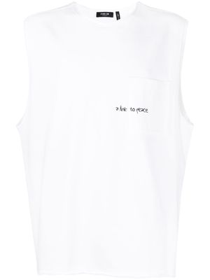 FIVE CM slogan-print cotton vest - White