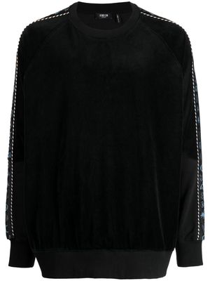 FIVE CM strap-detailing velour sweatshirt - Black