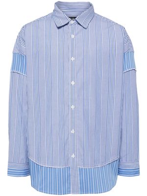 FIVE CM striped panelled cotton shirt - Blue