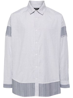 FIVE CM striped panelled cotton shirt - Grey