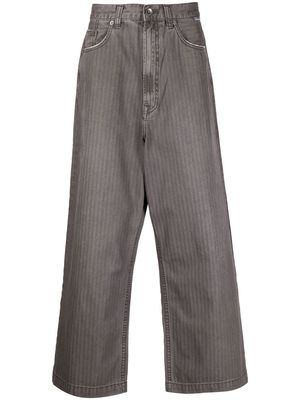 FIVE CM striped wide-leg jeans - Grey