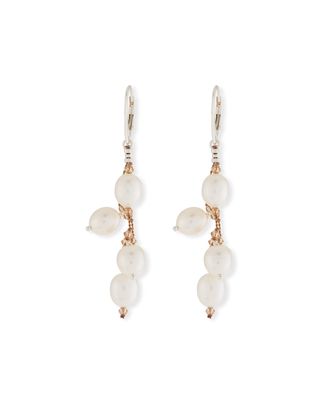 Five-Pearl Drop Earrings