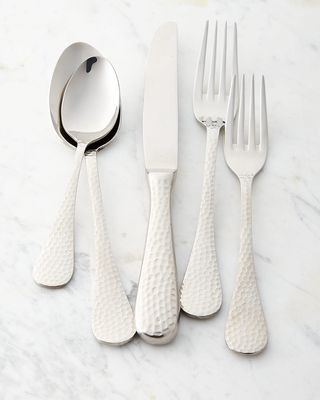 Five-Piece Euro Hammered Flatware Place Setting