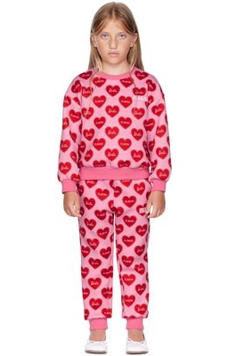 FLAKIKI SSENSE Exclusive Kids Pink Barbie Heart Sweatshirt & Lounge Pants Set