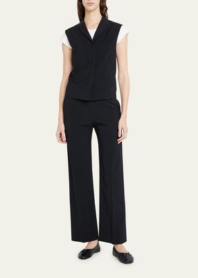 Flame Cropped Straight-Leg Pants