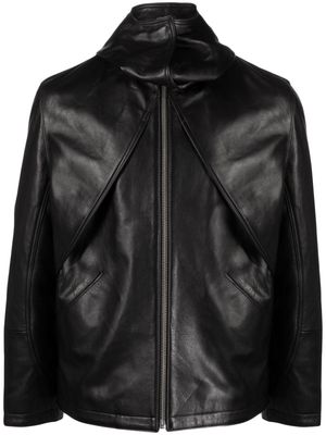 Flaneur Homme balaclava leather jacket - Black