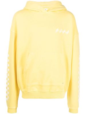 Flaneur Homme checkerboard-print pullover hoodie - Yellow