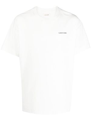 Flaneur Homme chest logo-print detail T-shirt - White