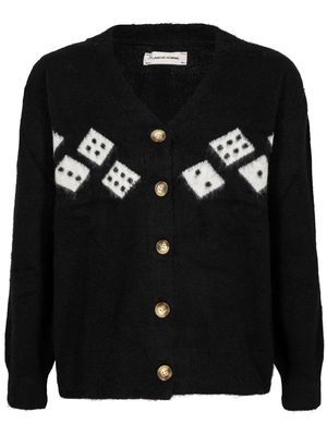 Flaneur Homme dice-motif knitted cardigan - Black