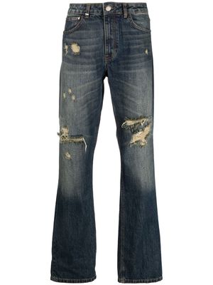 Flaneur Homme distressed-detail denim jeans - Blue