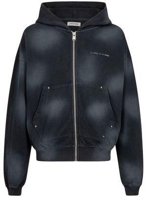 Flaneur Homme Dotted Rivettes zip-up hoodie - Black