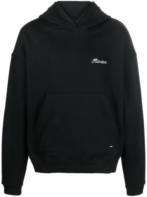 Flaneur Homme embroidered-logo cotton hoodie - Black