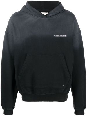 Flaneur Homme embroidered-logo detail hoodie - Black