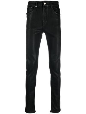 Flaneur Homme Essential wax-coated skinny jeans - Black